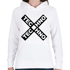 PRINTFASHION TECHNO X - Női kapucnis pulóver - Fehér