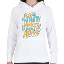 PRINTFASHION Tedd ami boldoggá tesz - Női kapucnis pulóver - Fehér női pulóver, kardigán