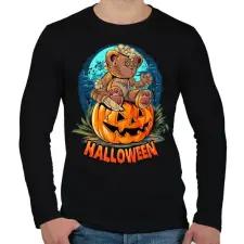 PRINTFASHION Teddy maci halloween - Férfi hosszú ujjú póló - Fekete férfi póló