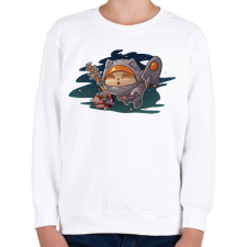 PRINTFASHION Teemo in space - Gyerek pulóver - Fehér gyerek pulóver, kardigán