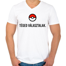 PRINTFASHION Téged választalak - Férfi V-nyakú póló - Fehér férfi póló