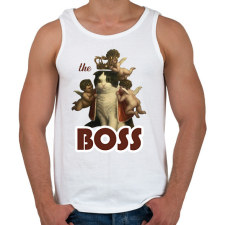 PRINTFASHION Teh boss - Cat - Férfi atléta - Fehér atléta, trikó