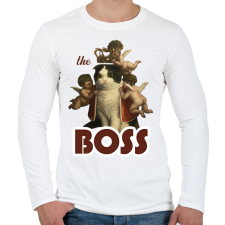 PRINTFASHION Teh boss - Cat - Férfi hosszú ujjú póló - Fehér férfi póló