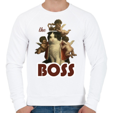 PRINTFASHION Teh boss - Cat - Férfi pulóver - Fehér férfi pulóver, kardigán