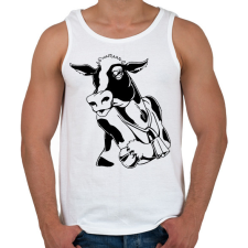PRINTFASHION tehén - Férfi atléta - Fehér atléta, trikó