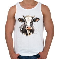 PRINTFASHION Tehén  - Férfi atléta - Fehér atléta, trikó