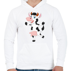 PRINTFASHION Tehén  - Férfi kapucnis pulóver - Fehér