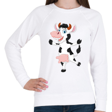 PRINTFASHION Tehén - Női pulóver - Fehér női pulóver, kardigán