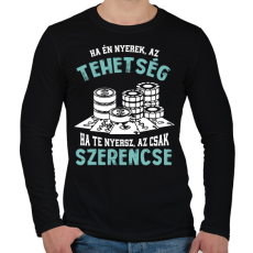 PRINTFASHION Tehetség, szerencse - Férfi hosszú ujjú póló - Fekete