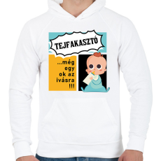 PRINTFASHION Tejfakasztó...még egy ok az ivásra - Férfi kapucnis pulóver - Fehér