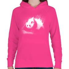 PRINTFASHION Tejpanda - Női kapucnis pulóver - Fukszia női pulóver, kardigán