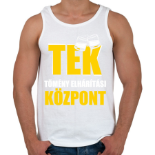 PRINTFASHION TEK tömény elhárítási központ - Férfi atléta - Fehér atléta, trikó
