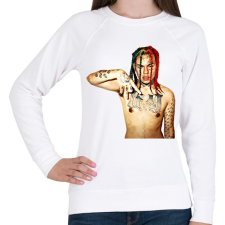 PRINTFASHION Tekashi - Női pulóver - Fehér női pulóver, kardigán