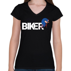 PRINTFASHION Tekerek ahogy bírok - Női V-nyakú póló - Fekete