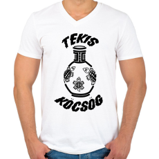PRINTFASHION TeKis Köcsög - Férfi V-nyakú póló - Fehér
