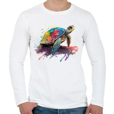 PRINTFASHION teknős béka - Férfi hosszú ujjú póló - Fehér férfi póló