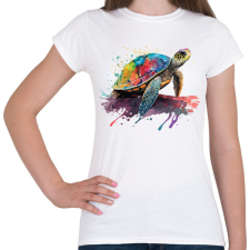PRINTFASHION teknős béka - Női póló - Fehér női póló
