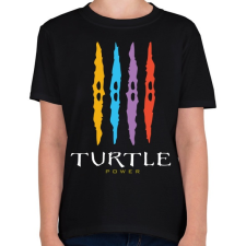 PRINTFASHION Teknős erő - Gyerek póló - Fekete gyerek póló