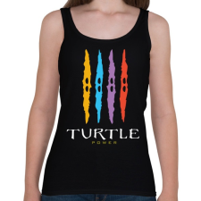 PRINTFASHION Teknős erő - Női atléta - Fekete női trikó