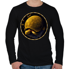 PRINTFASHION teknős - Férfi hosszú ujjú póló - Fekete férfi póló