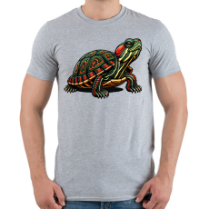 PRINTFASHION Teknős - Férfi póló - Sport szürke