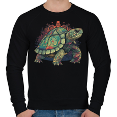 PRINTFASHION Teknős - Férfi pulóver - Fekete