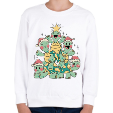 PRINTFASHION Teknős karácsonyfa - Gyerek pulóver - Fehér gyerek pulóver, kardigán