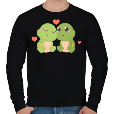 PRINTFASHION Teknős Love - Férfi pulóver - Fekete férfi pulóver, kardigán