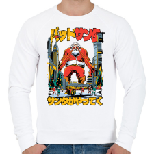 PRINTFASHION Télapó a godzilla - Férfi pulóver - Fehér férfi pulóver, kardigán