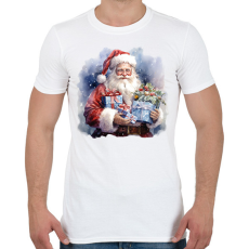 PRINTFASHION Télapó ajándékkal - Férfi póló - Fehér