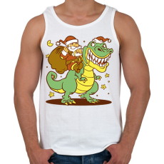 PRINTFASHION Télapó dínó háton - Férfi atléta - Fehér