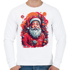 PRINTFASHION Télapó - Férfi pulóver - Fehér férfi pulóver, kardigán