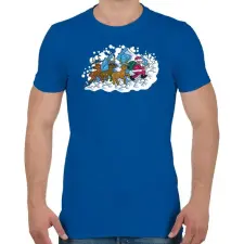 PRINTFASHION Télapó immár eljő - Férfi póló - Királykék férfi póló