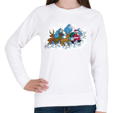 PRINTFASHION Télapó immár eljő - Női pulóver - Fehér női pulóver, kardigán