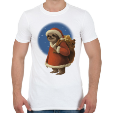 PRINTFASHION Télapó lajhár - Férfi póló - Fehér