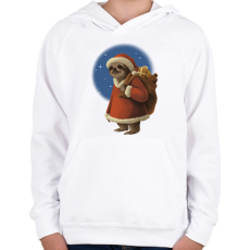 PRINTFASHION Télapó lajhár - Gyerek kapucnis pulóver - Fehér