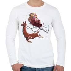 PRINTFASHION Télapó lámával - Férfi hosszú ujjú póló - Fehér