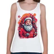 PRINTFASHION Télapó - Női atléta - Fehér női trikó