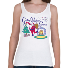 PRINTFASHION Télapó - Női atléta - Fehér női trikó