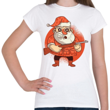 PRINTFASHION Télapó puskával - Női póló - Fehér női póló