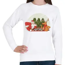 PRINTFASHION Télapó sakkozik - Női pulóver - Fehér női pulóver, kardigán