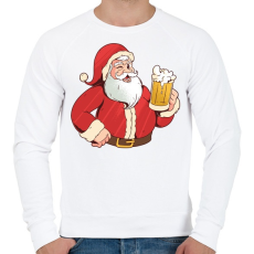 PRINTFASHION Télapó sörrel - Férfi pulóver - Fehér