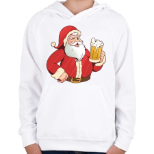 PRINTFASHION Télapó sörrel - Gyerek kapucnis pulóver - Fehér gyerek pulóver, kardigán