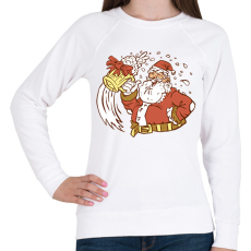 PRINTFASHION Télapó sörrel - Női pulóver - Fehér