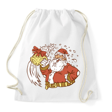 PRINTFASHION Télapó sörrel - Sportzsák, Tornazsák - Fehér tornazsák