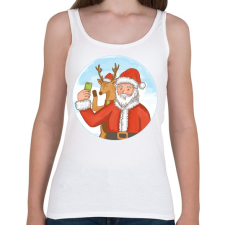 PRINTFASHION Télapó szelfi - Női atléta - Fehér női trikó