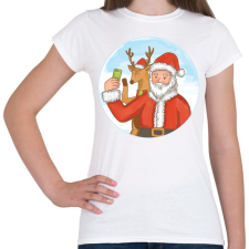 PRINTFASHION Télapó szelfi - Női póló - Fehér női póló