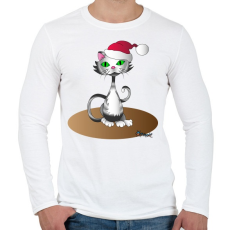 PRINTFASHION Télapócic - Férfi hosszú ujjú póló - Fehér