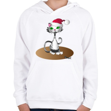 PRINTFASHION Télapócic - Gyerek kapucnis pulóver - Fehér
