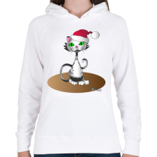 PRINTFASHION Télapócic - Női kapucnis pulóver - Fehér női pulóver, kardigán